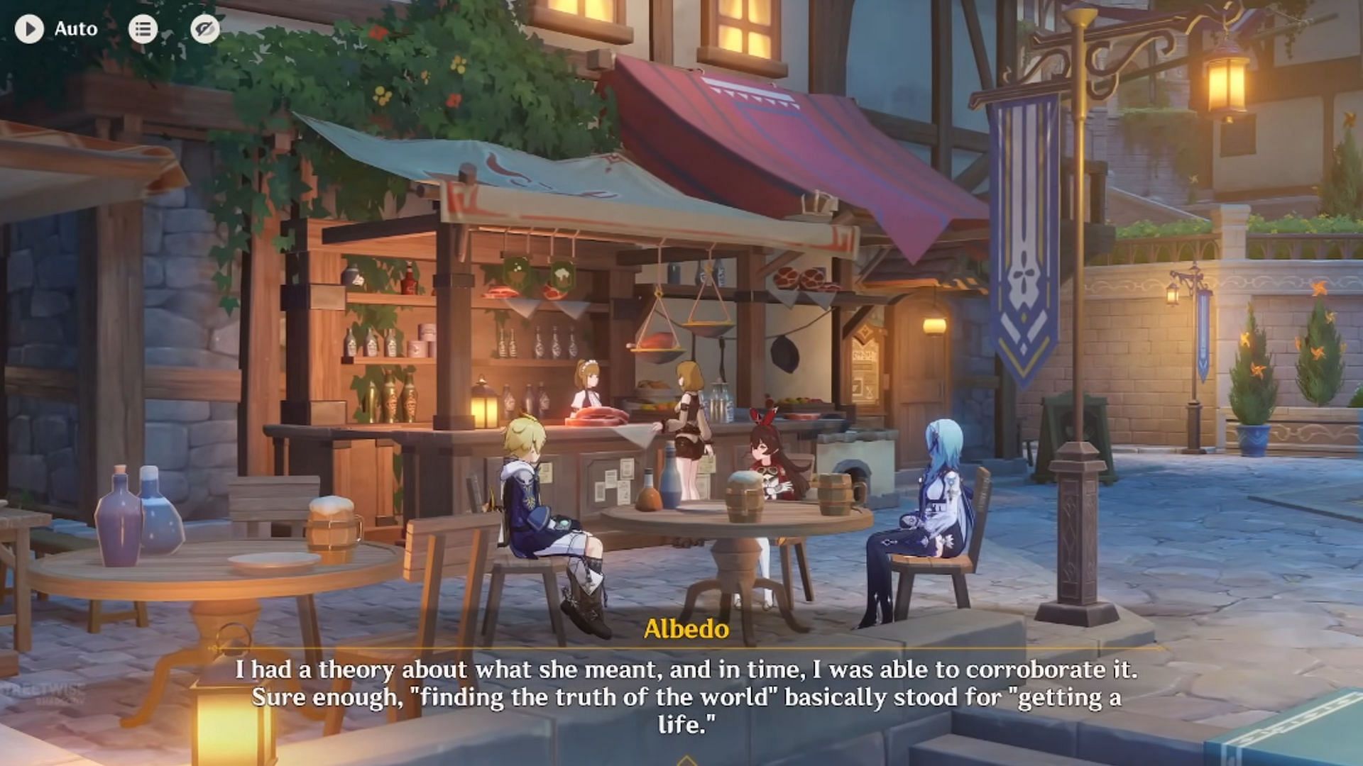 Albedo interprets the words left by his master, Rhinedottir (Image via HoYoverse)